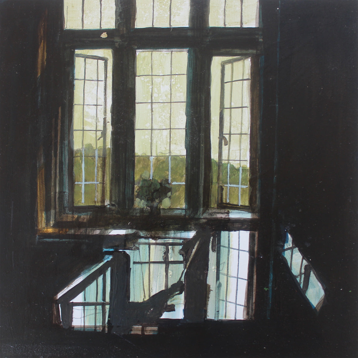 Open window and piano in the Old Green Room 23.6.23 by Julian Sutherland-Beatson
