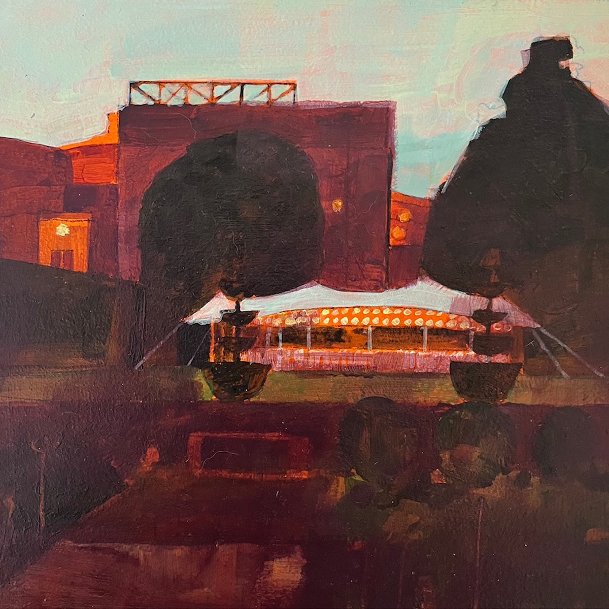 Glyndebourne at dusk 8.8.24 By Julian Sutherland-Beatson