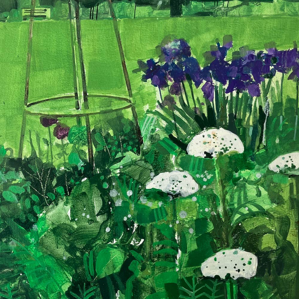 Flower border with irises