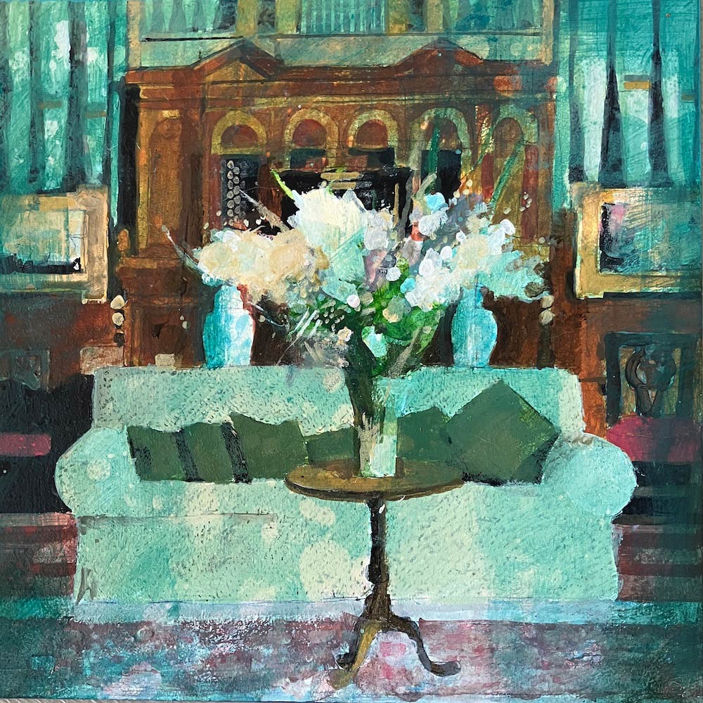 Flower vase in the Organ Room 16.7.26 By Julian Sutherland-Beatson