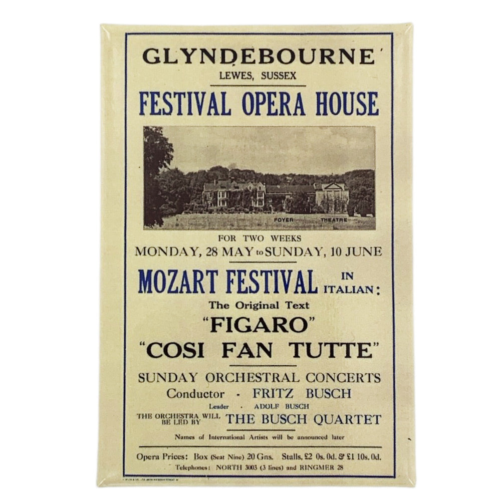 Glyndebourne 1934 Mozart Concert Poster Magnet