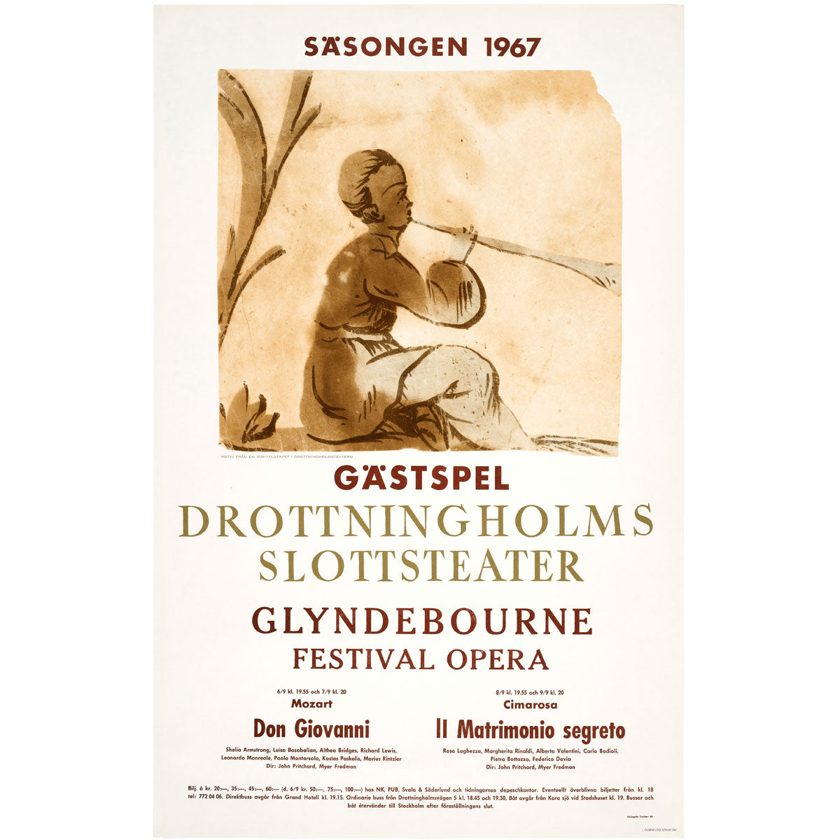 Glyndebourne Festival, Sweden Poster 1967