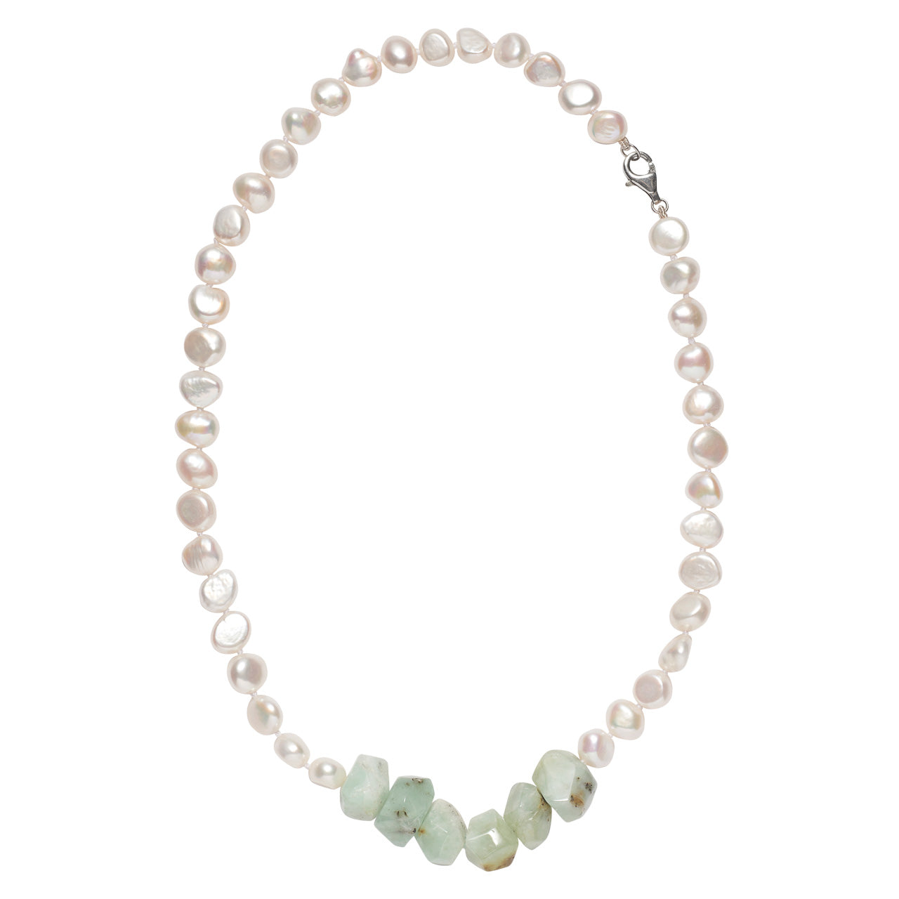 Prehnite & Pearl Necklace