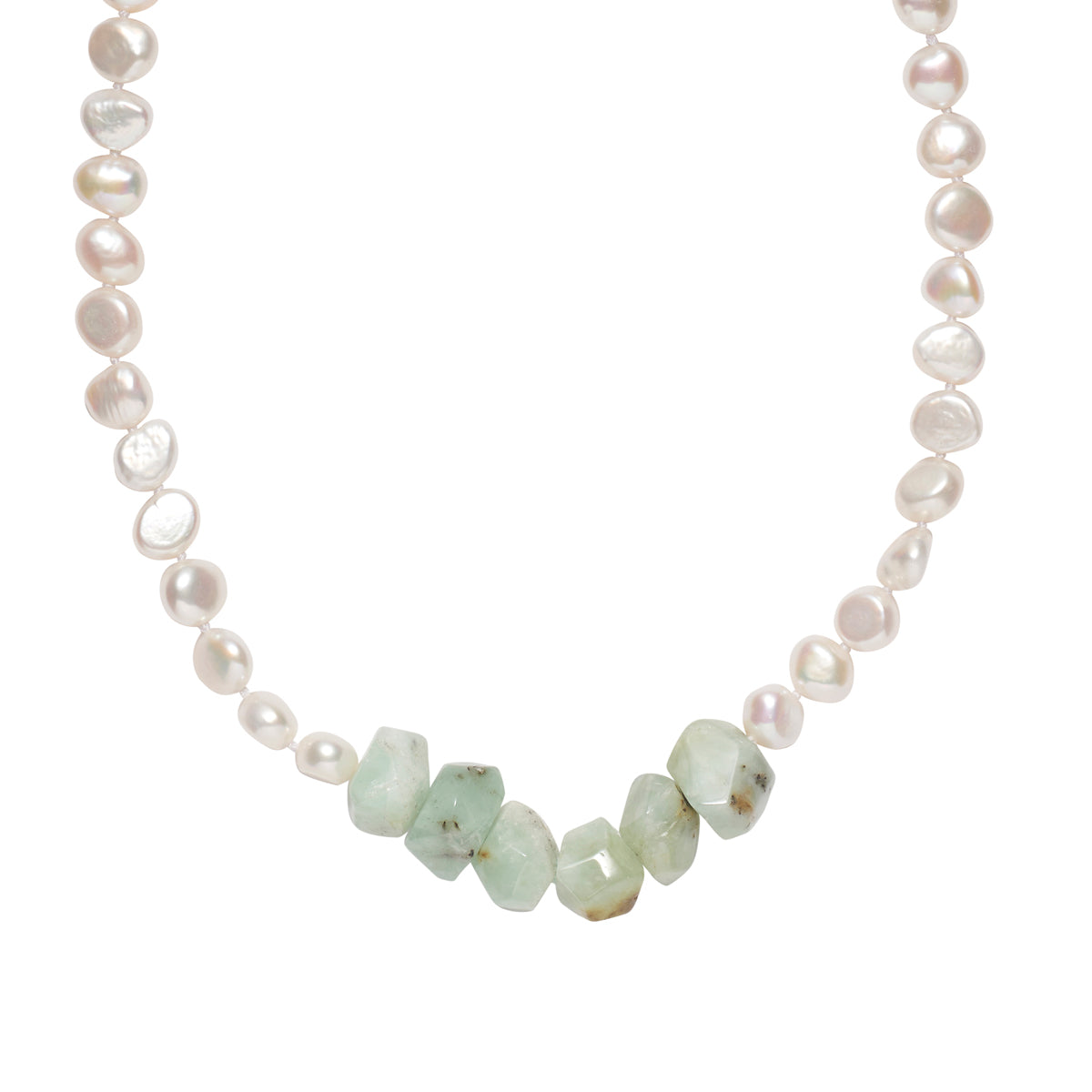 Prehnite & Pearl Necklace