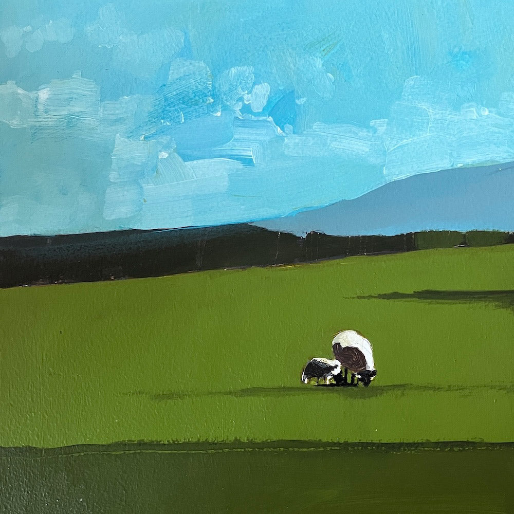 Sheep with Downs 24.7.25 By Julian Sutherland-Beatson
