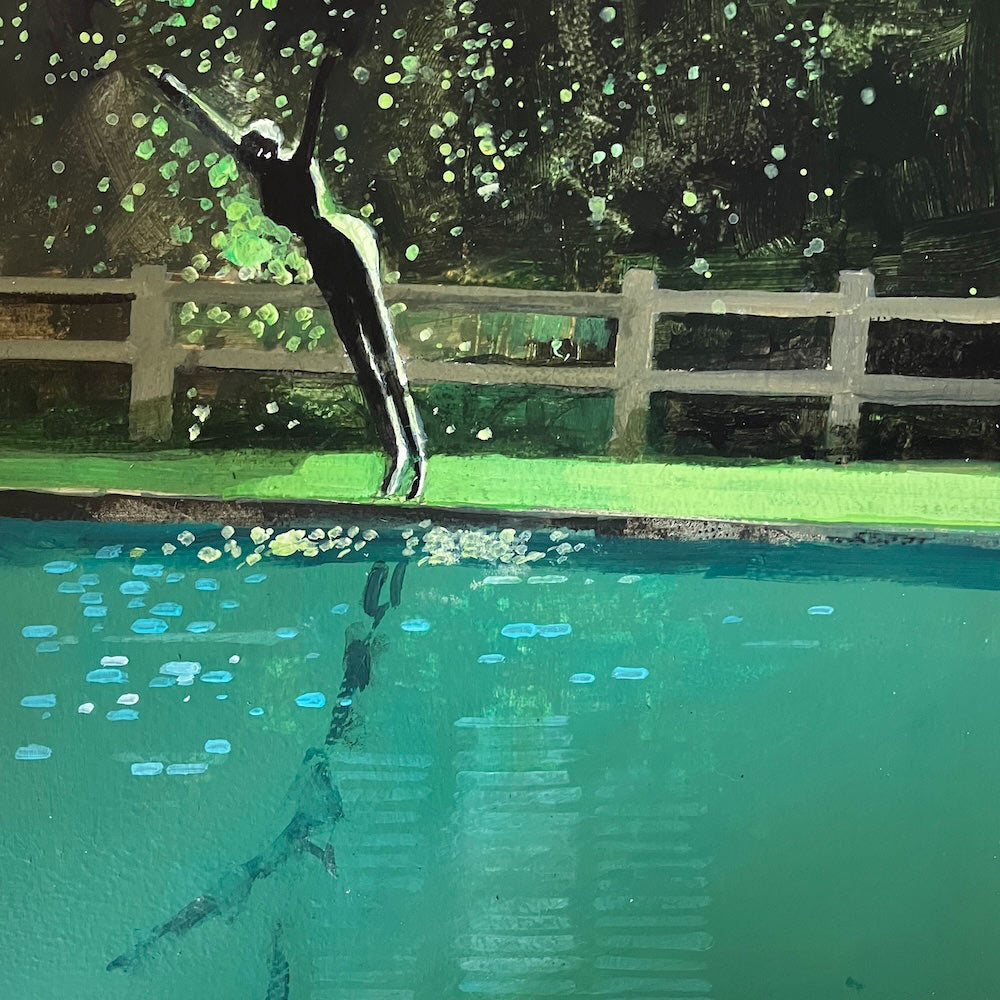 Diver sculpture at the end of the Lake #4 29.7.25 By Julian Sutherland-Beatson