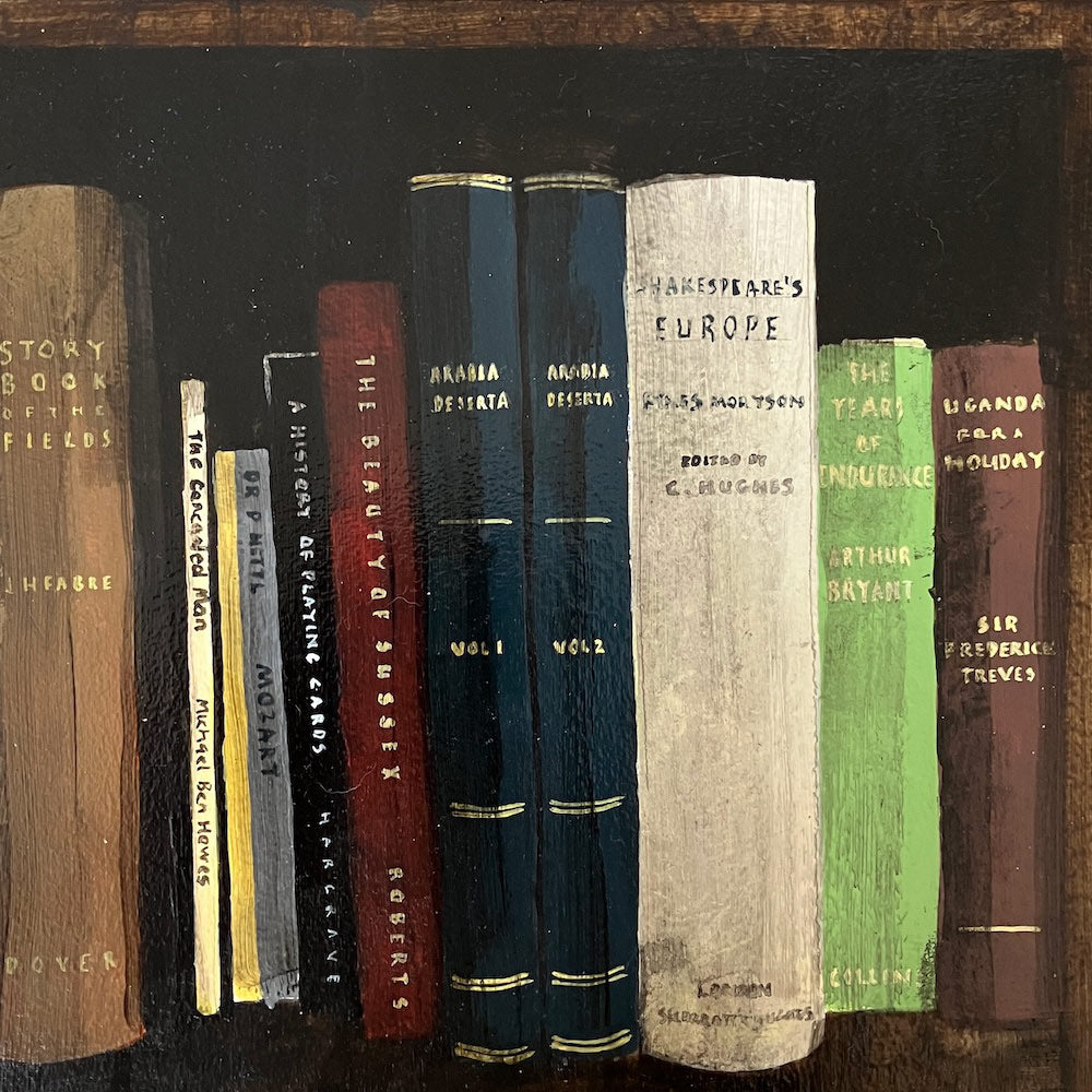 Bookshelf in the Organ Room #2 30.7.25 By Julian Sutherland-Beatson