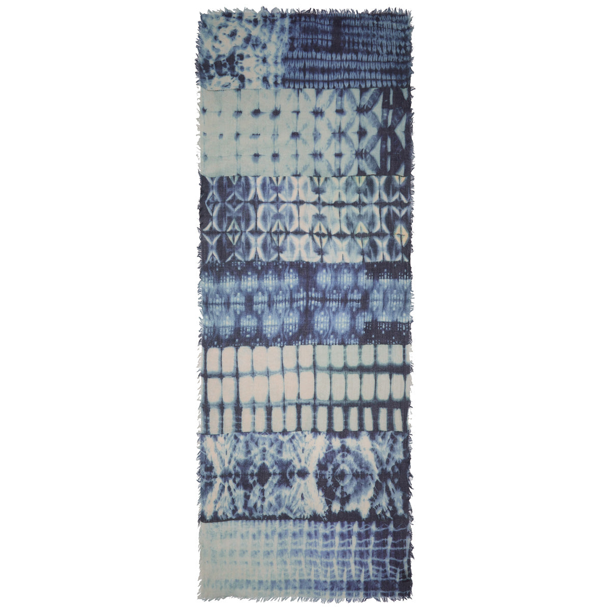 Bari Blue Tie Dye Wool Scarf Glyndebourne Shop
