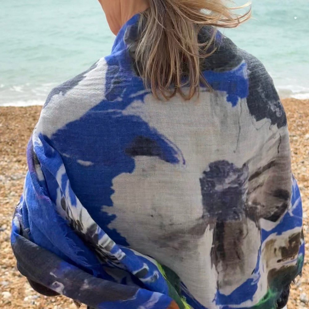 Big Flower Wool Scarf