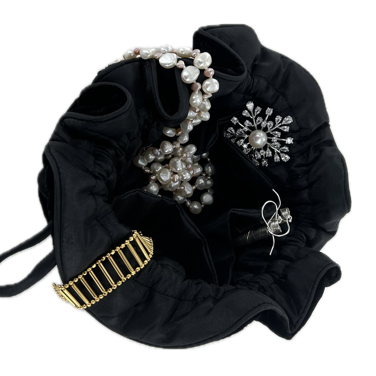Black Velvet Draw Pull Pouch
