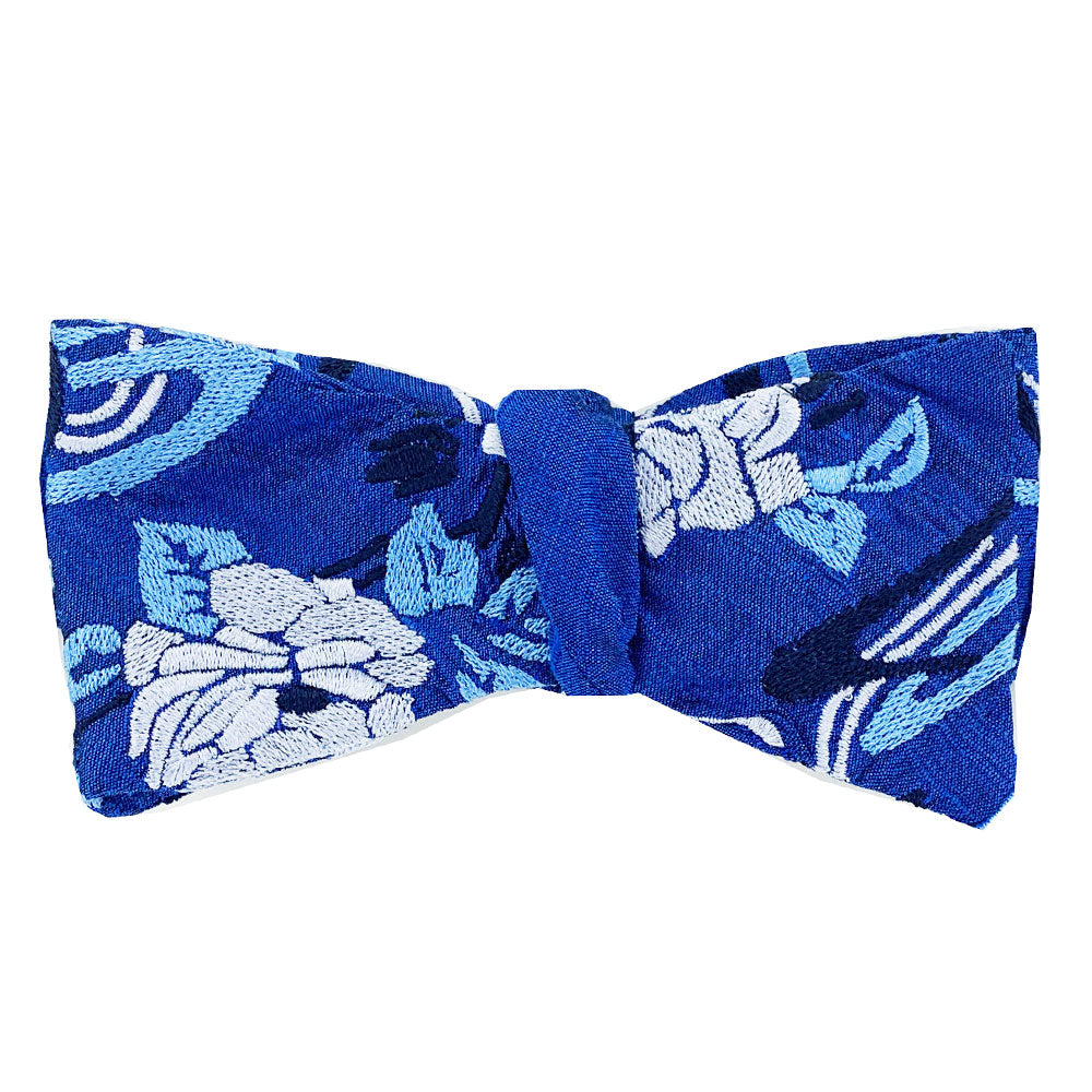 Floria Blue Embroidered Silk Bow Tie