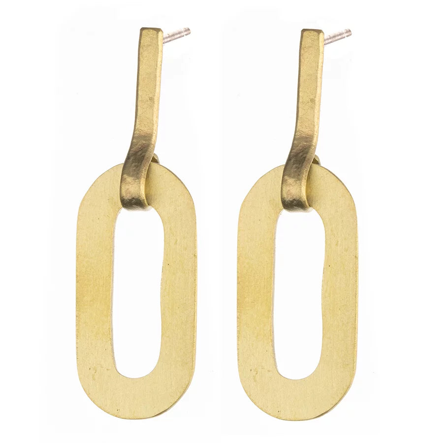 Brass Single Chain Drop Earring