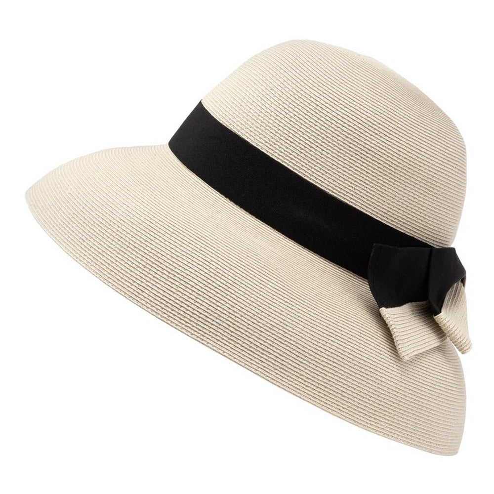 Tara Black & Natural Bow Hat