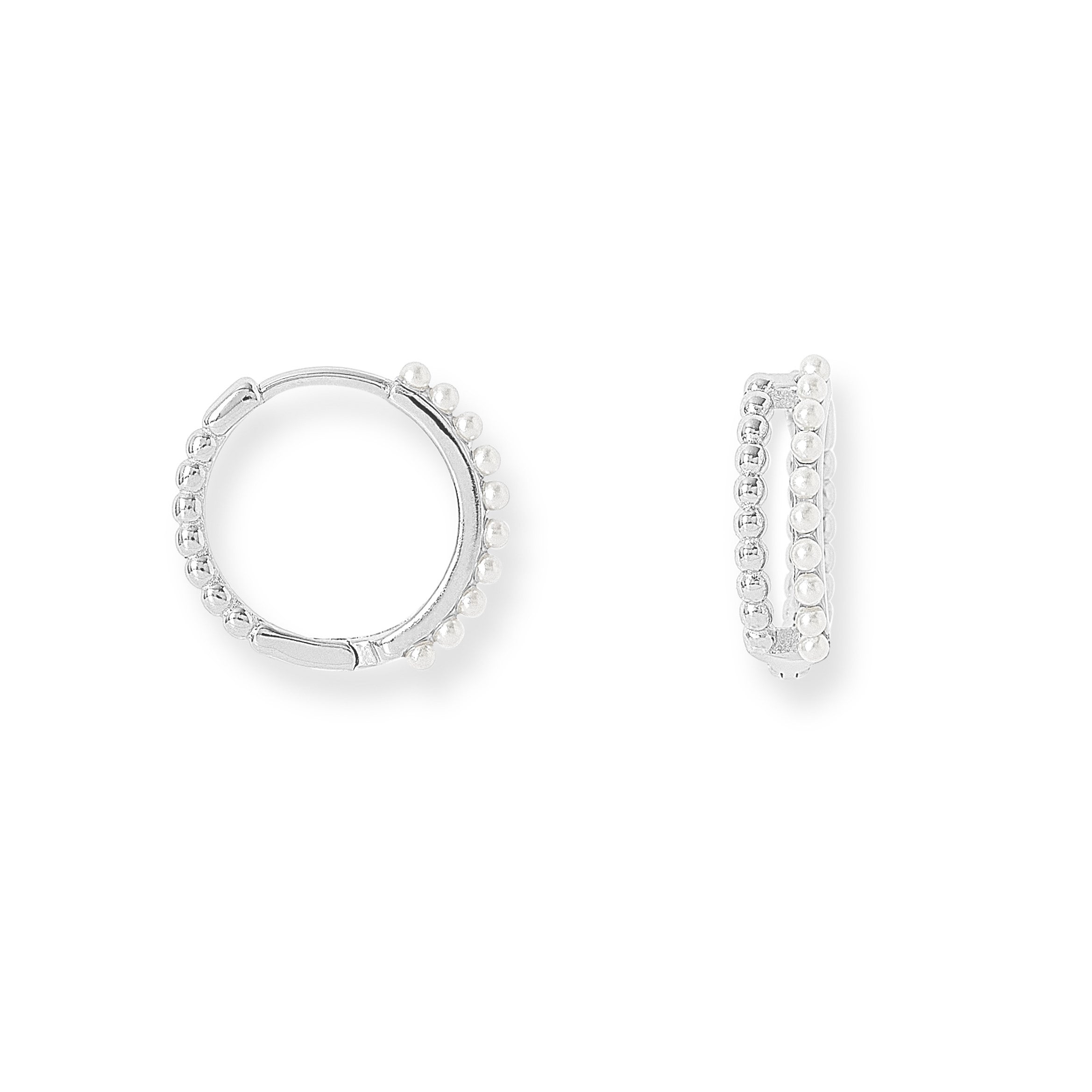 Split Double Hoop Mother of Pearl Earrings