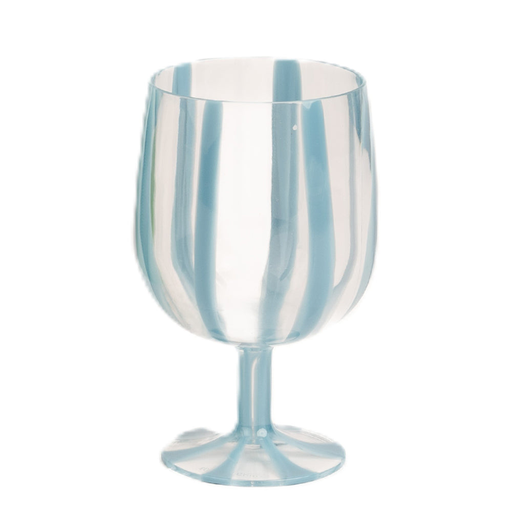 Blue Stripe Picnic Plastic Wine Glass