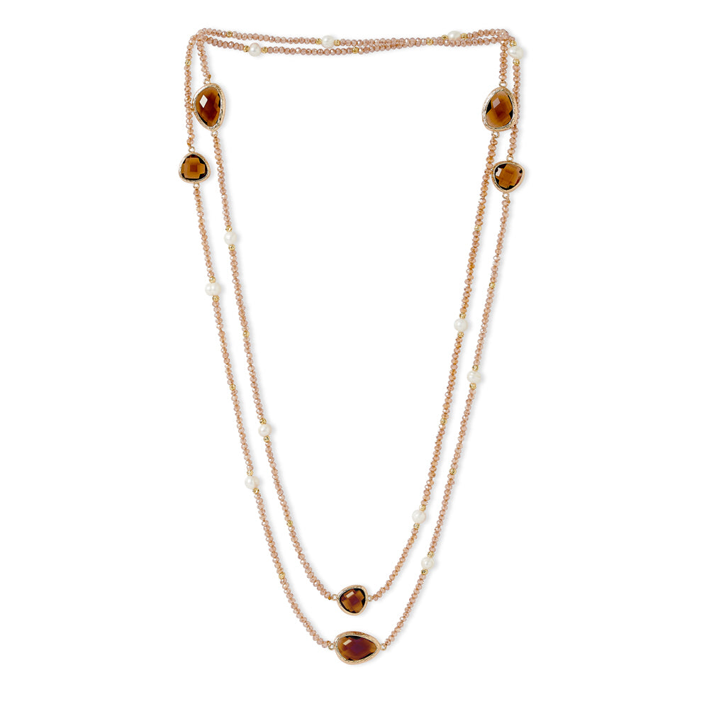 Champagne Crystal Loop Necklace