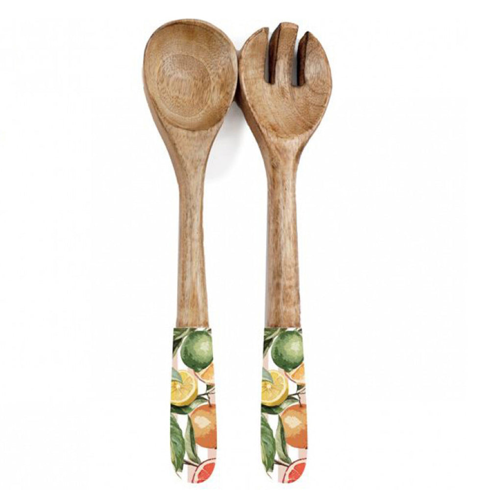 Pink Inset Citrus Salad Servers