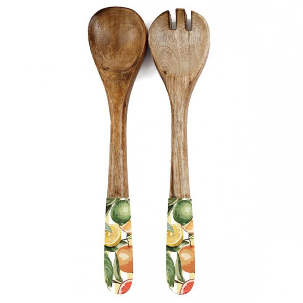 Yellow Inset Citrus Salad Servers