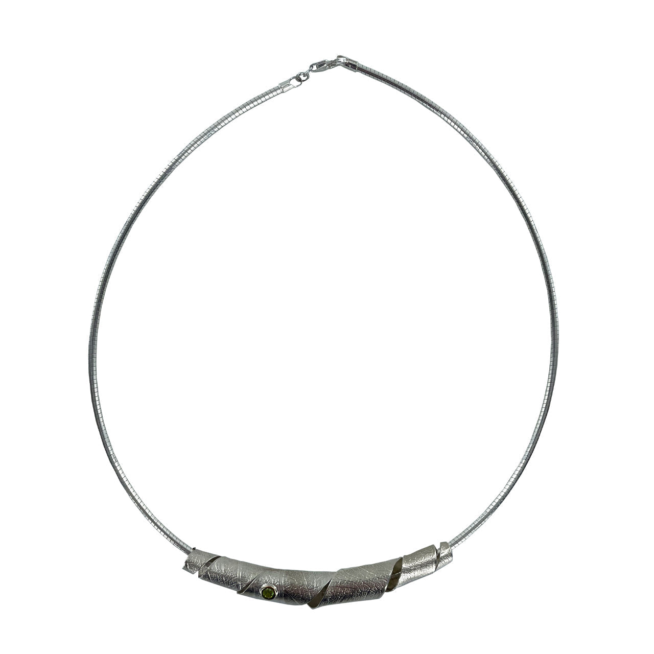Curled Leaf Necklace with Peridot Glyndebourne Shop