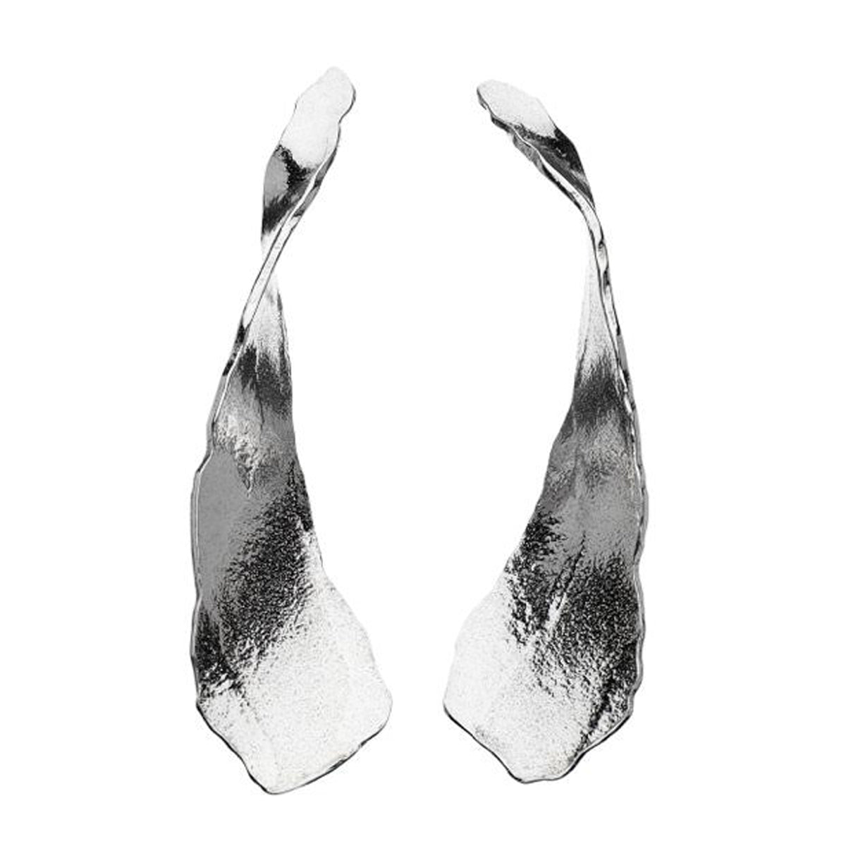 Edges Sterling Silver Long Twist Earrings Glyndebourne Shop