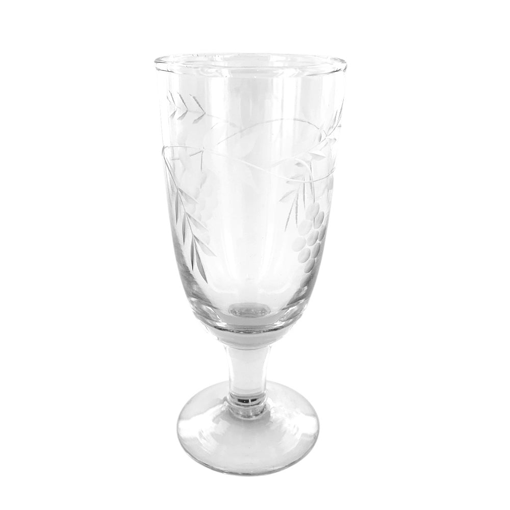 Vintage Style Vine Etching Champagne Glass
