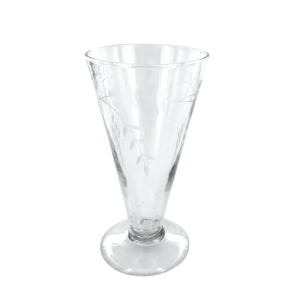 Vintage Style Vine Etching Prosecco Glass