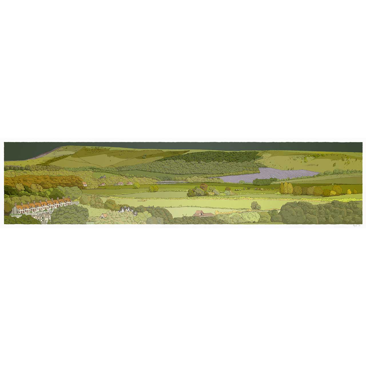 Firle from Glynde Emerald Skies Limited Edition Print by Alej Ez Glyndebourne Shop