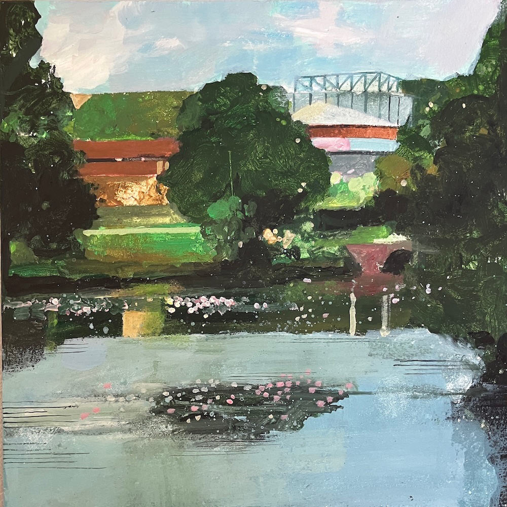 The Auditorium from the lake 11.7.26 By Julian Sutherland-Beatson