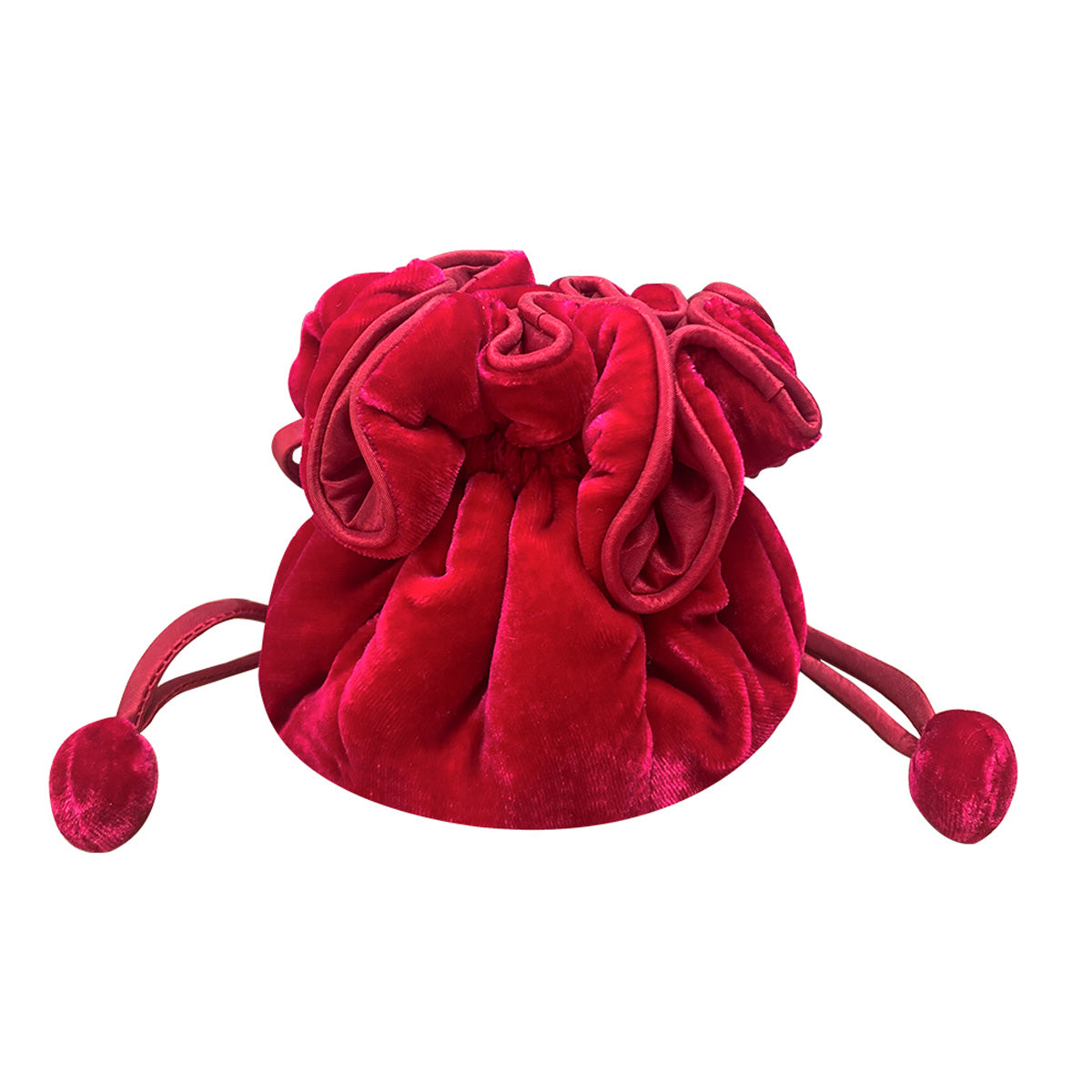 Fuchsia Velvet Draw Pull Pouch