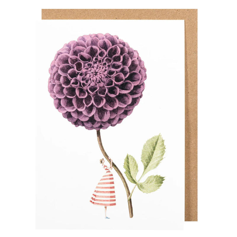 Purple Dahlia Greetings Card