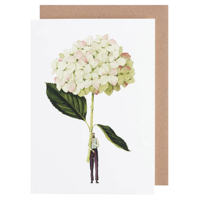Green Hydrangea Greetings Card