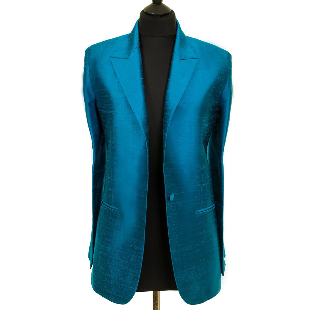 Glynde Kingfisher Classic Silk Blazer