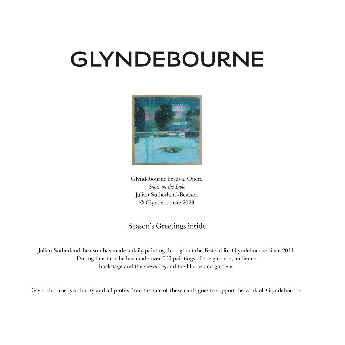 Glyndebourne Christmas Card Pack 2023 by Julian Sutherland-Beatson Glyndebourne Shop