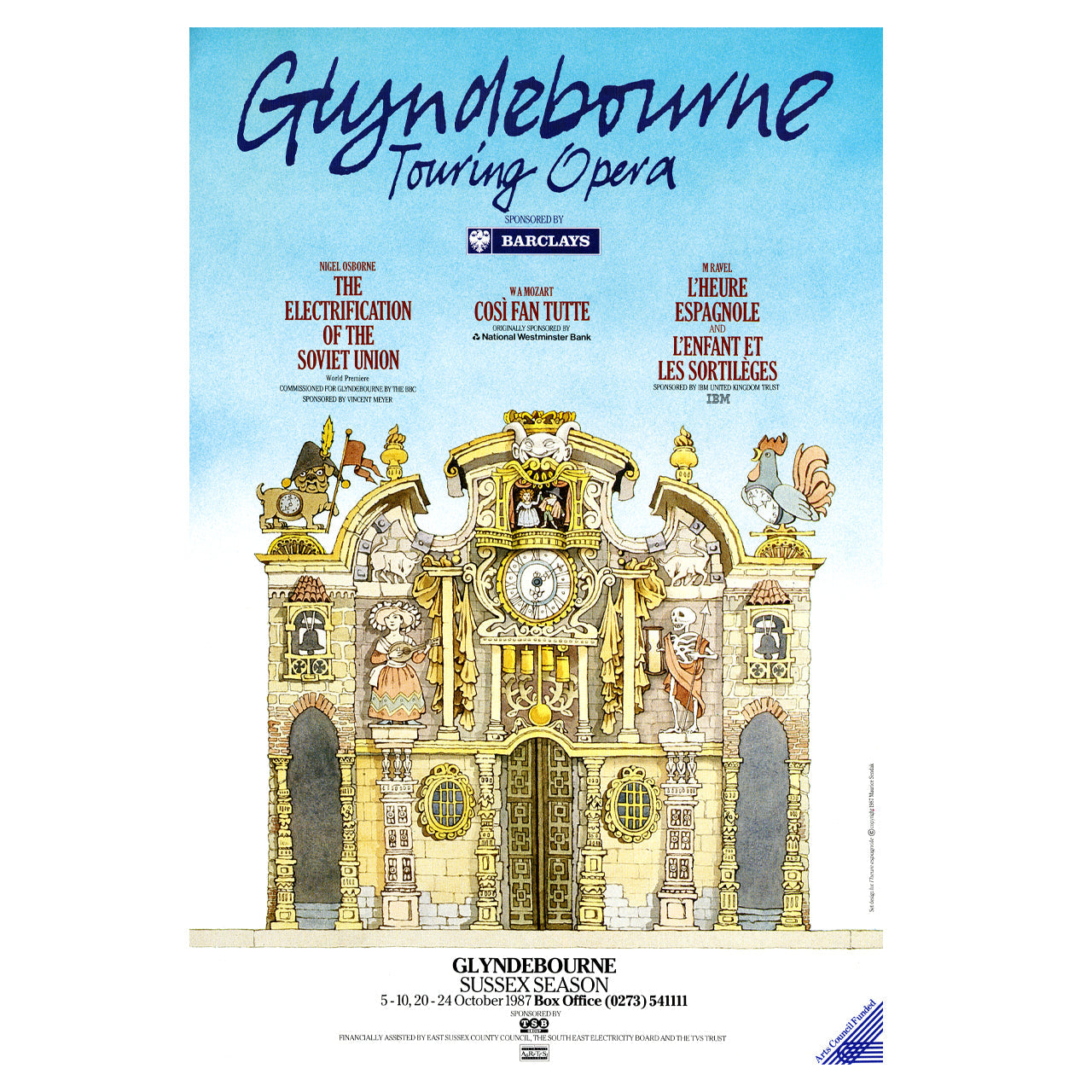 Glyndebourne Tour 1987 Poster (Multiple Locations) Glyndebourne Shop