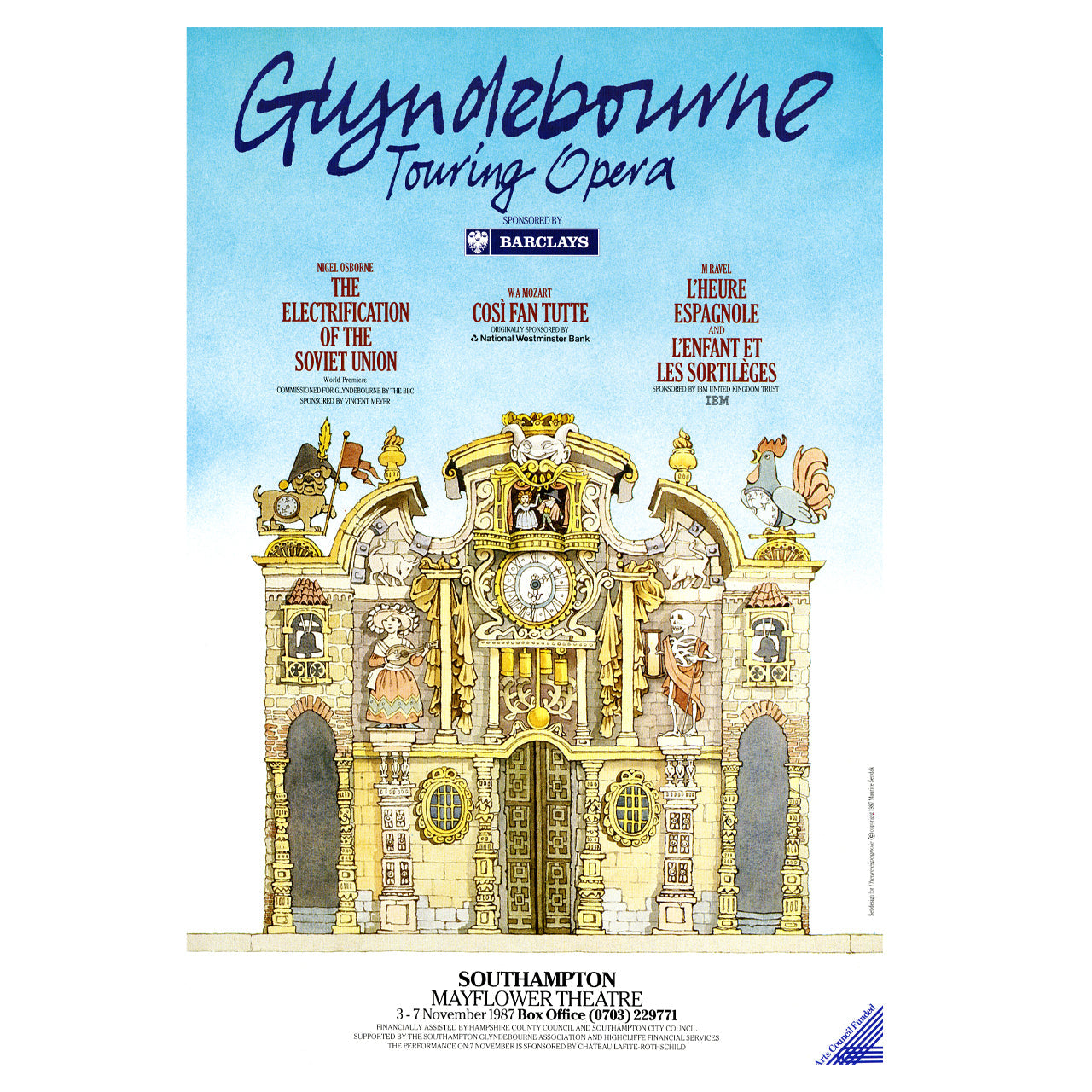 Glyndebourne Tour 1987 Poster (Multiple Locations) Glyndebourne Shop