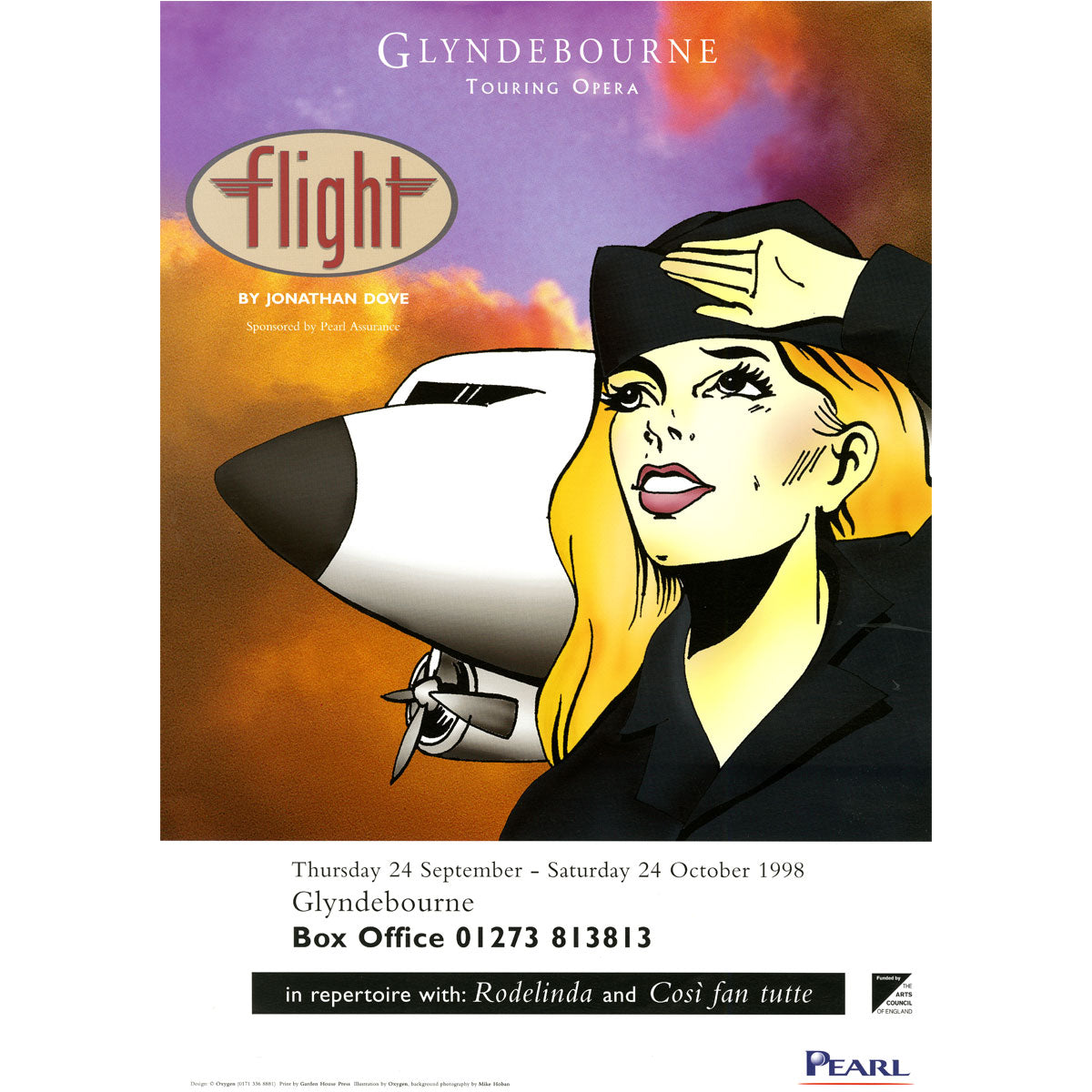 Flight, Glyndebourne Touring Opera 1988 Rare Poster
