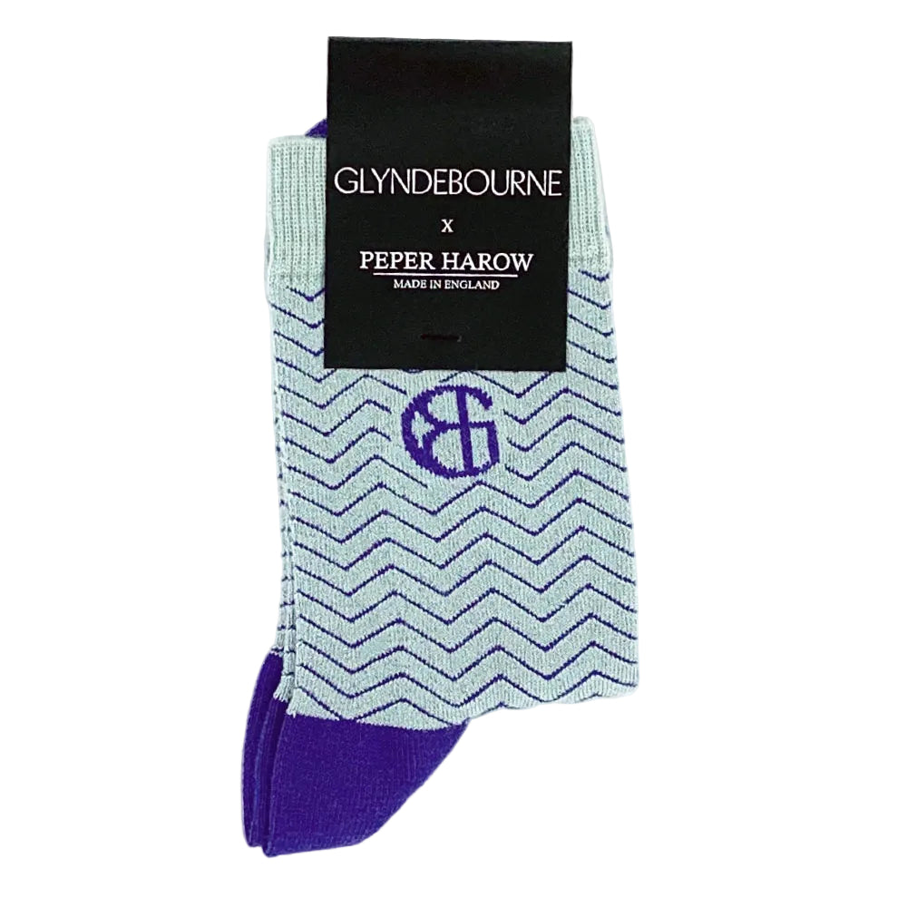 Glyndebourne Women's Sage Chevron Socks