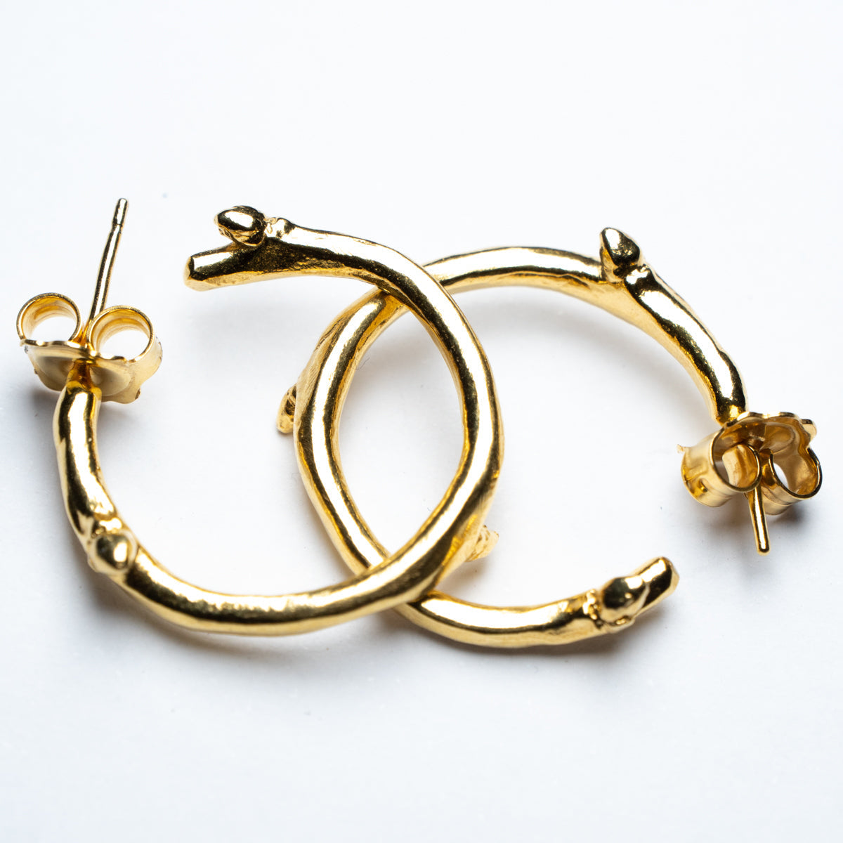 Gold Vermeil Twig Hoop Earrings Glyndebourne Shop