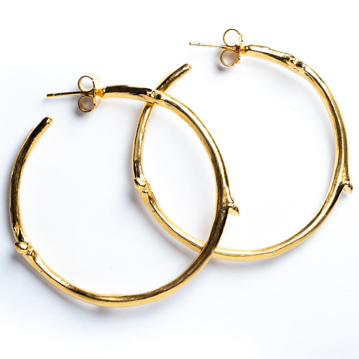 Gold Vermeil Twig Hoop Earrings Glyndebourne Shop