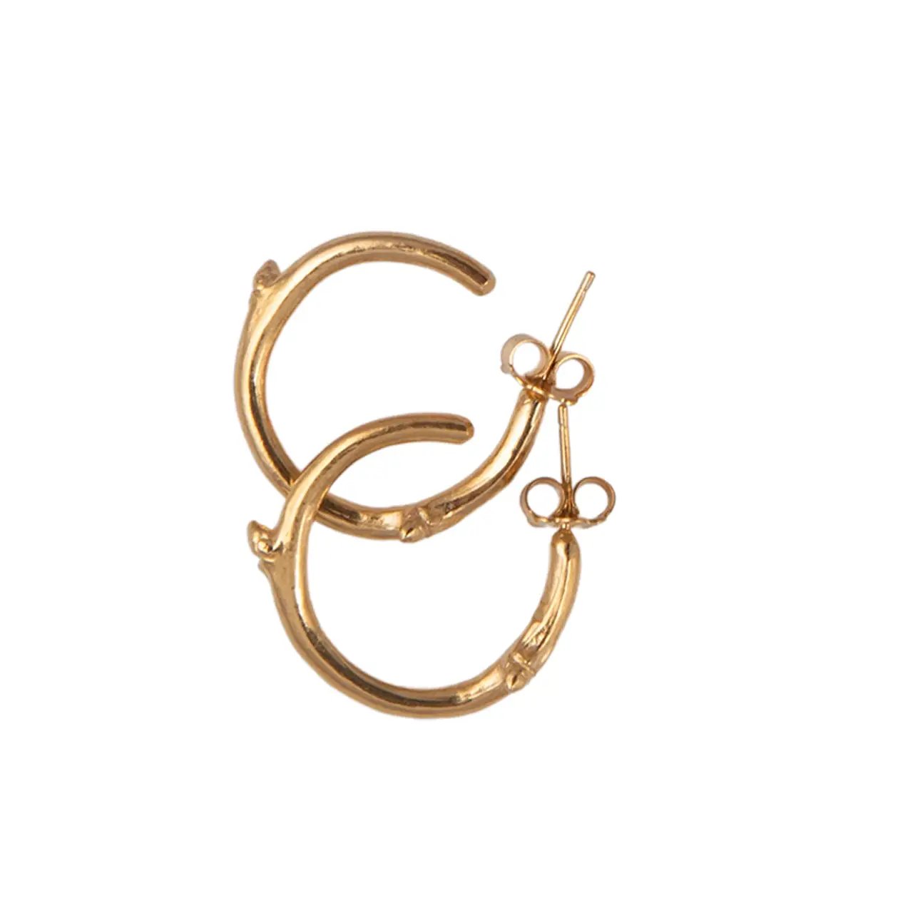 Gold Vermeil Twig Hoop Earrings Glyndebourne Shop