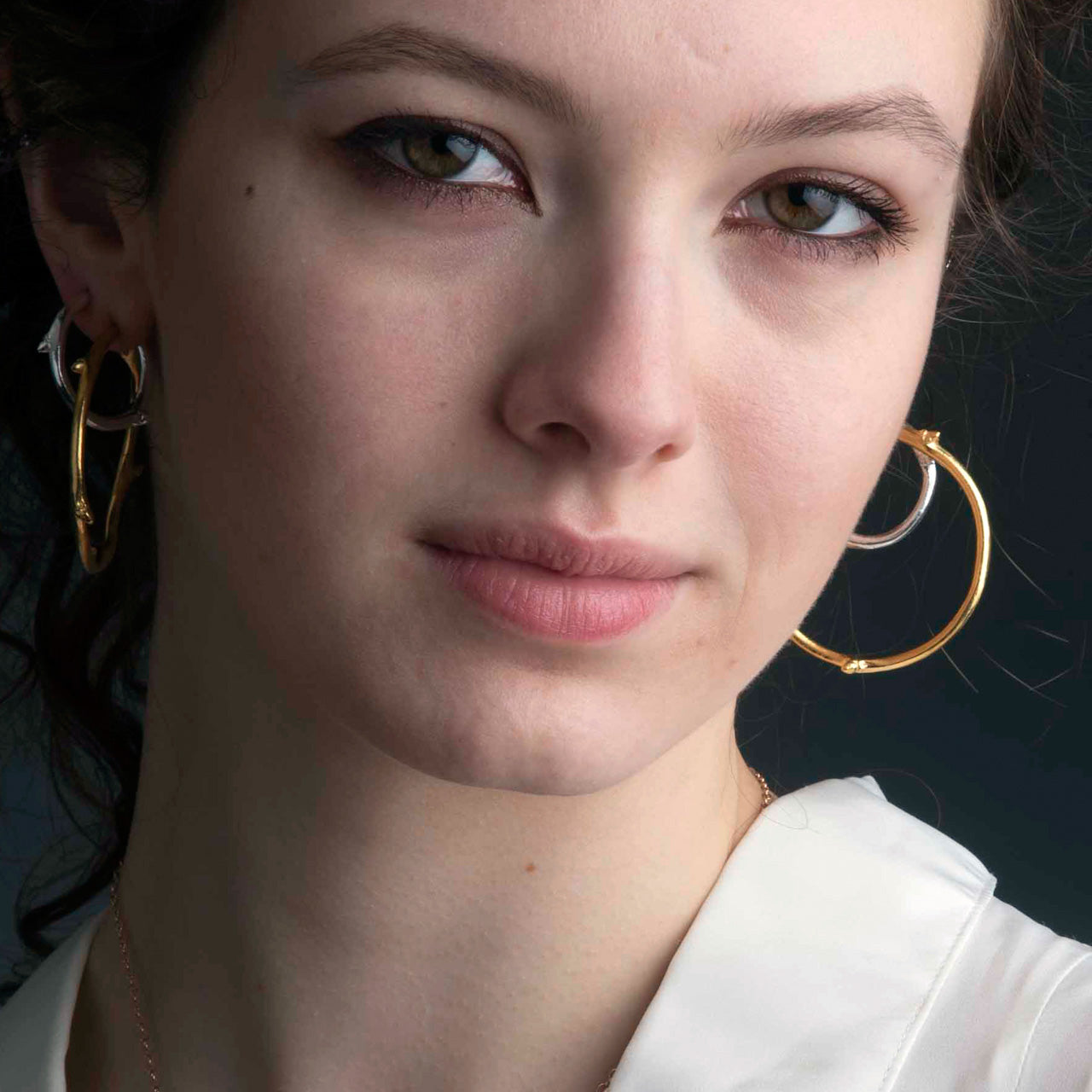 Gold Vermeil Twig Hoop Earrings Glyndebourne Shop