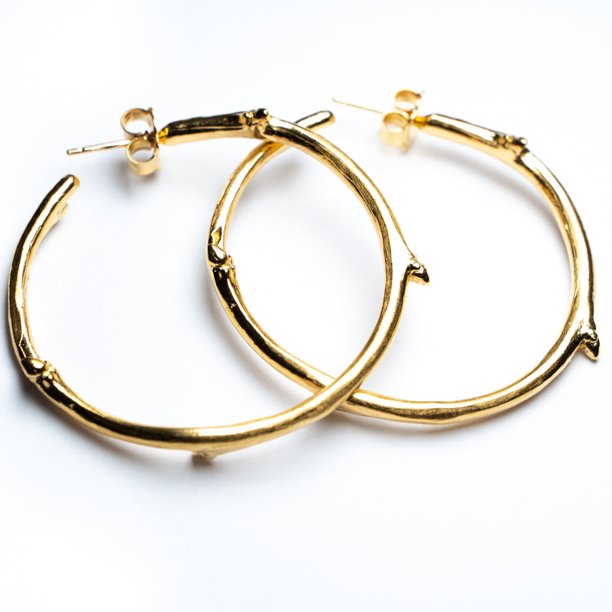 Gold Vermeil Twig Hoop Earrings Glyndebourne Shop
