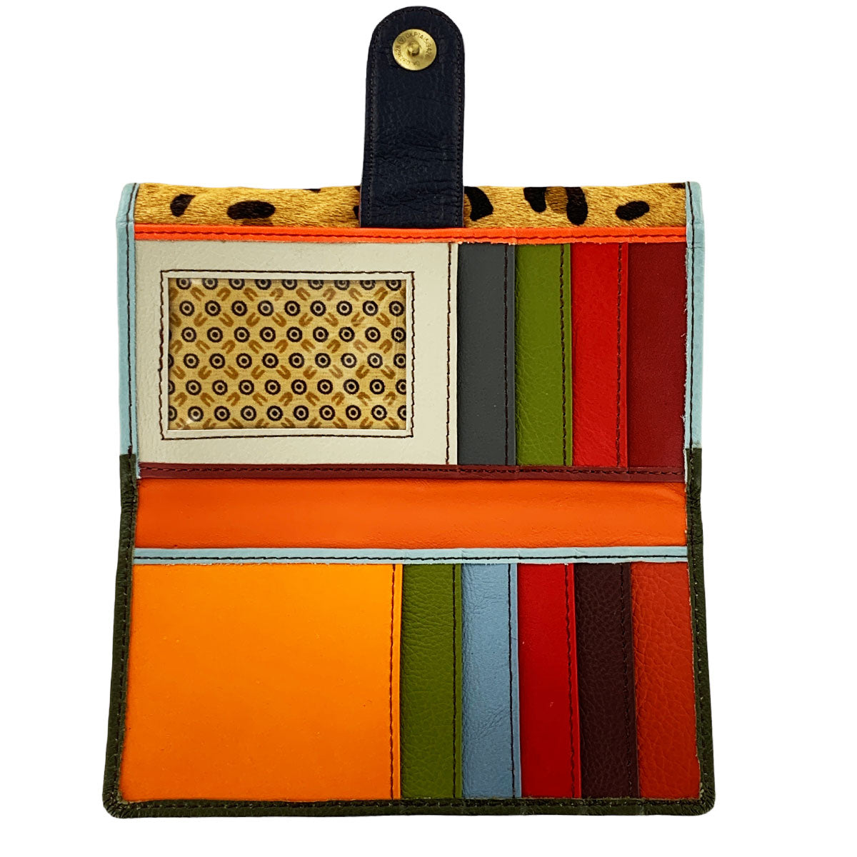 Green & Leopard Esme Leather Wallet