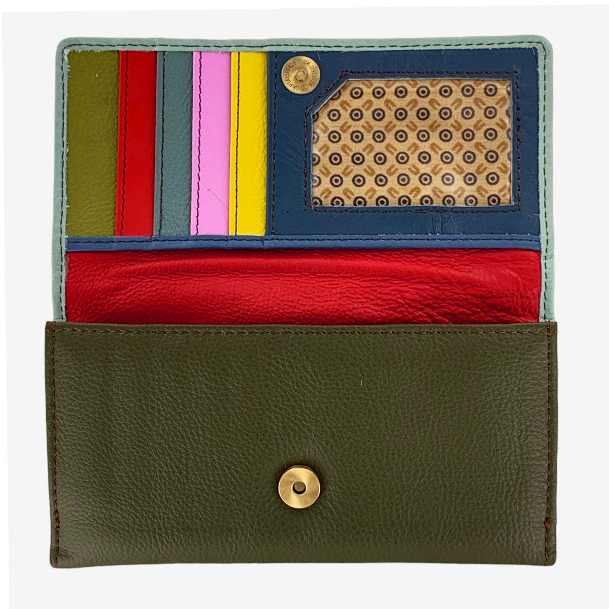 Green & Leopard Esme Leather Wallet