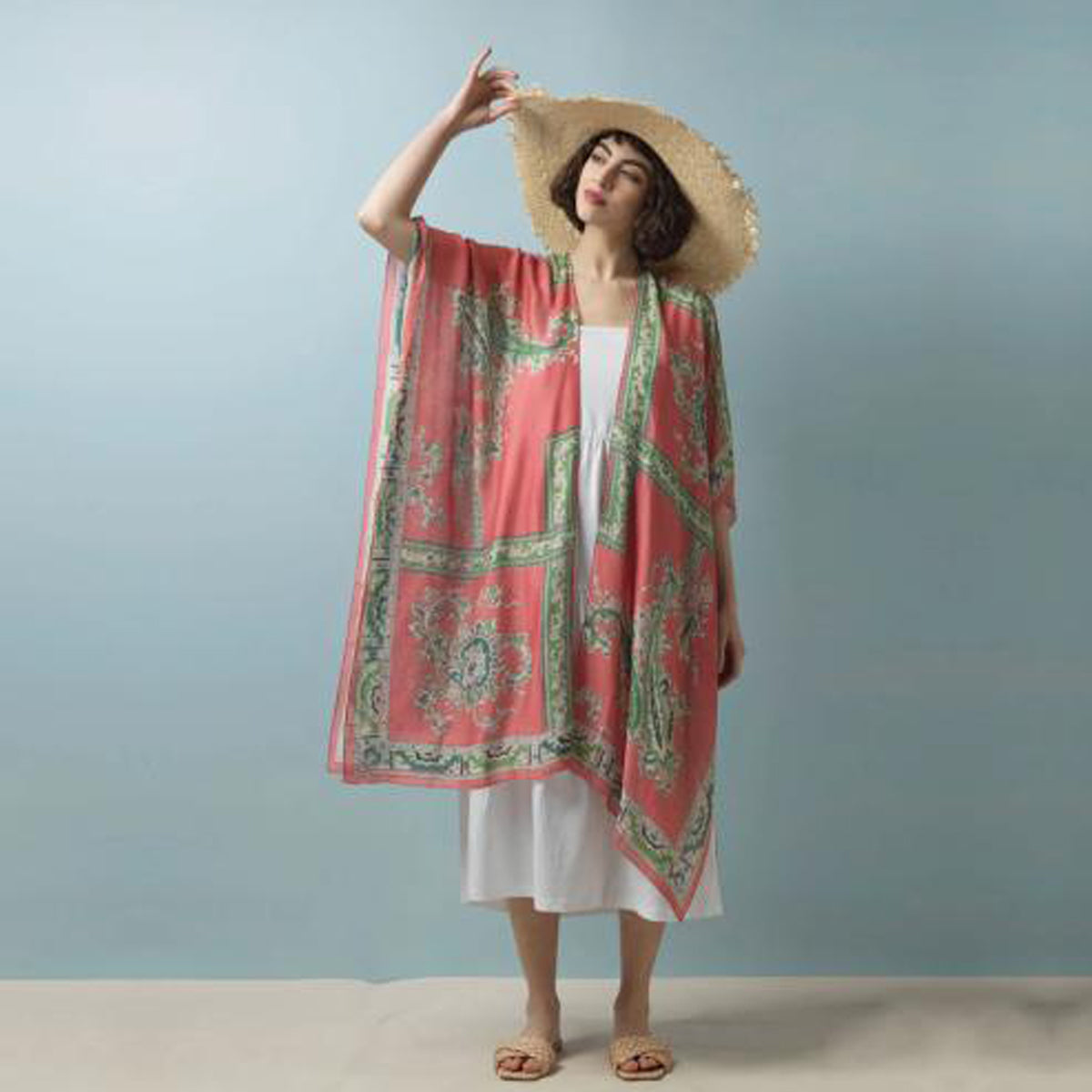 Handkerchief Pink Kimono Wrap Around
