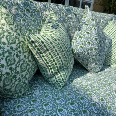 Blue & Green Large Quilted Picnic Blanket
