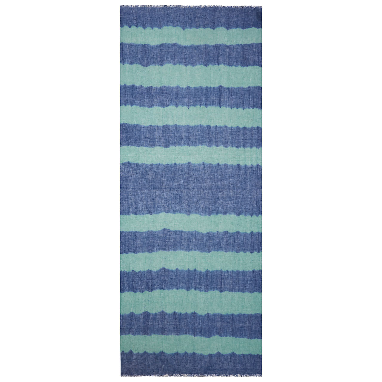 Indigo & Teal Stripe Linen Scarf Glyndebourne Shop