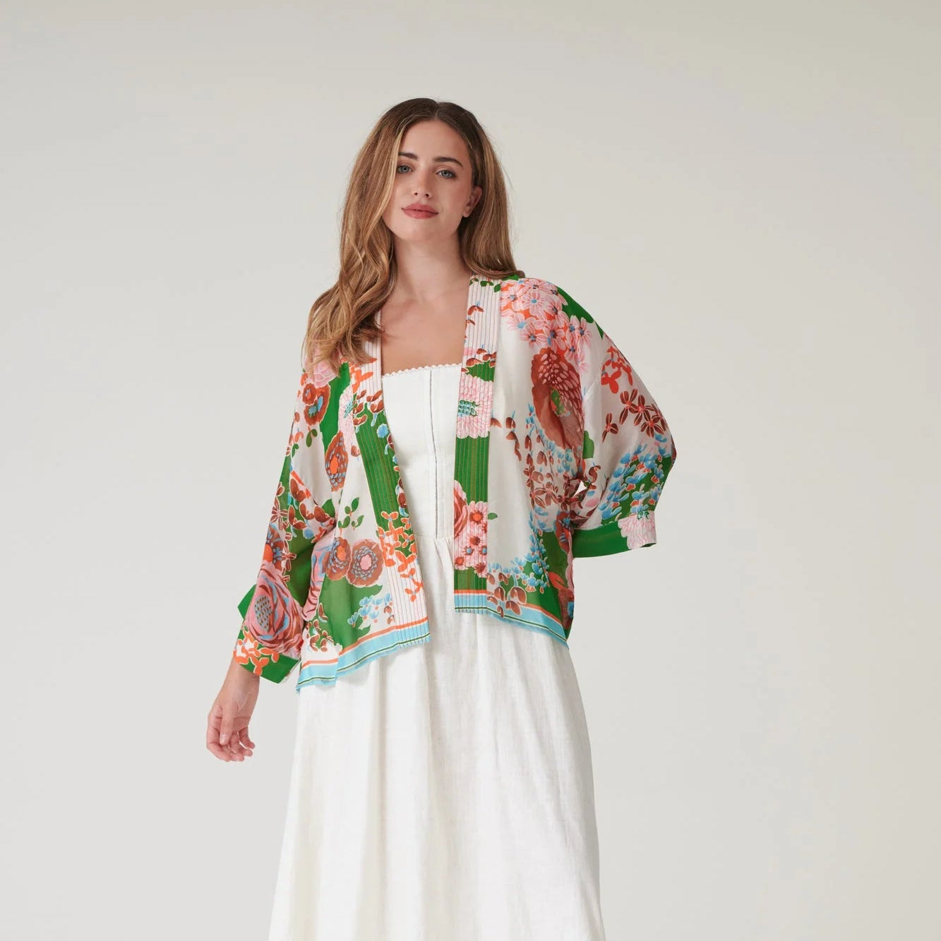 Kitch Bouquet Green Kimono