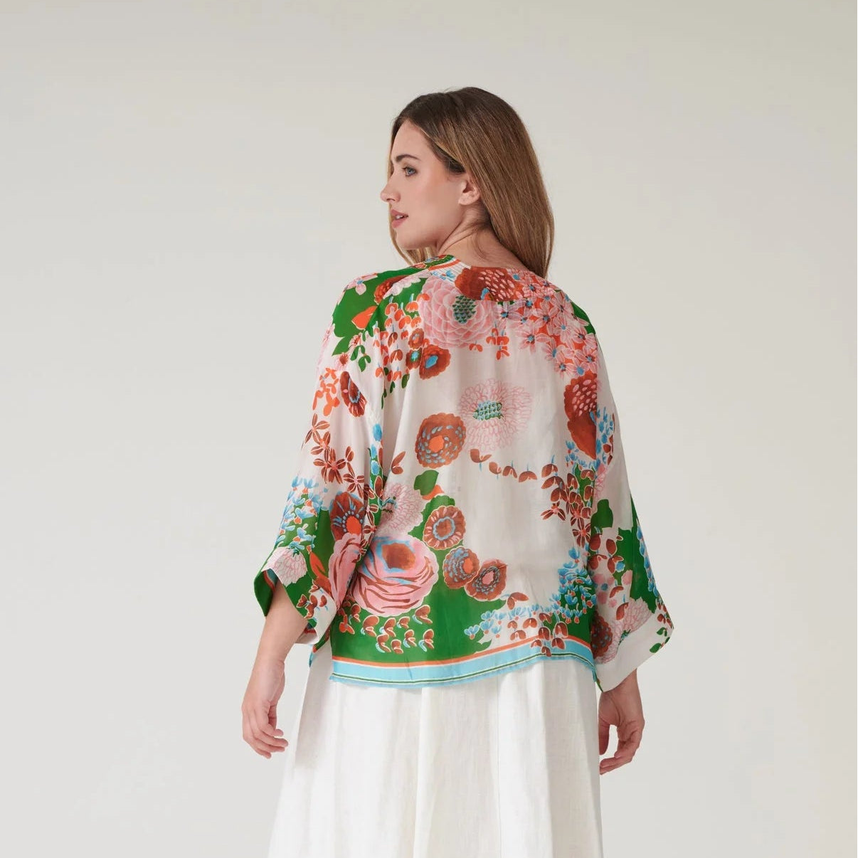 Kitch Bouquet Green Kimono