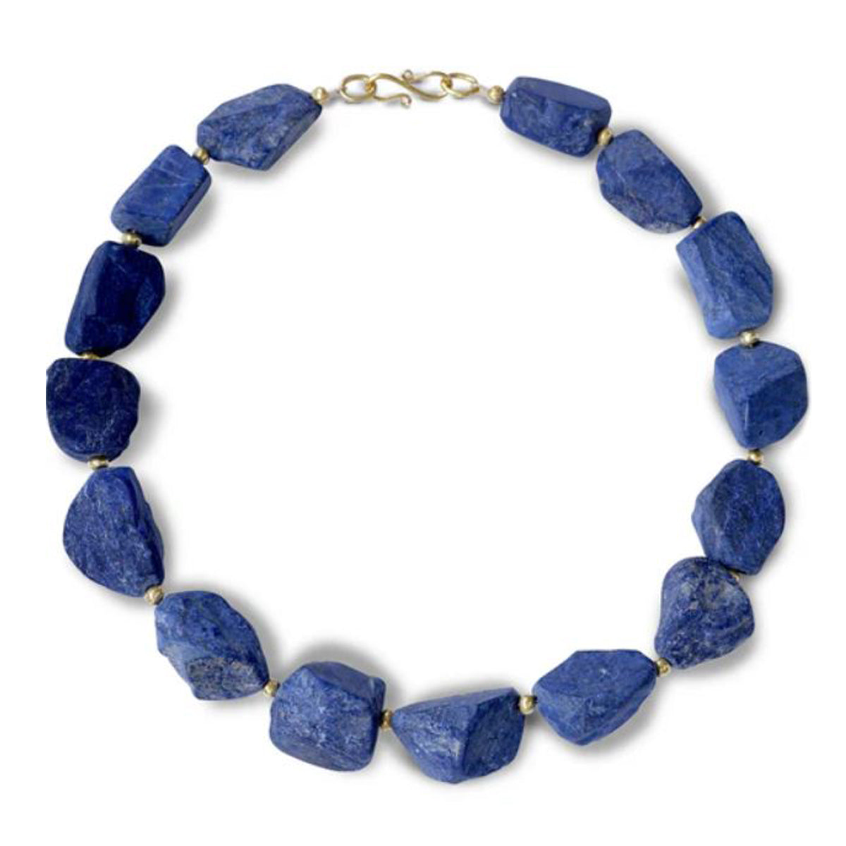 Lapis Lazuli Solid 9ct Gold Nugget Necklace